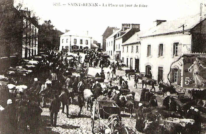 Saint-Renan, la place un jour de foire