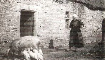 Photo ancienne d'une ferme bretonne