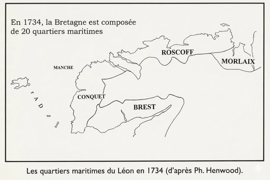 Les quartiers maritimes du Léon en 1734
