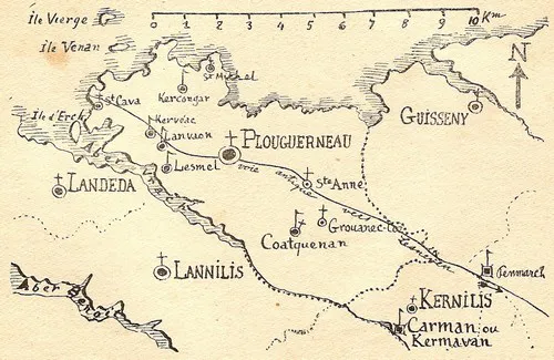Carte de Plouguerneau en 1851