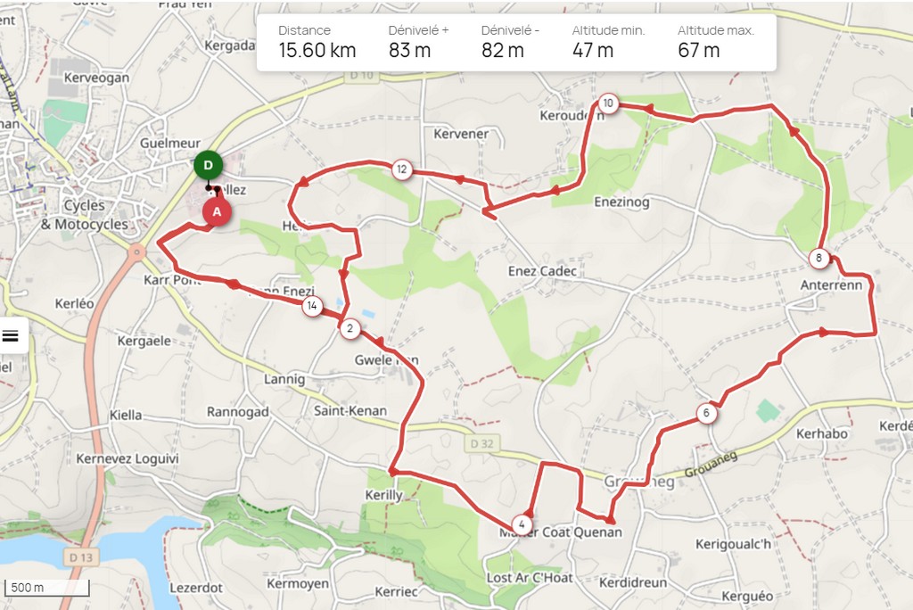 Circuit n°03 : Plouguerneau – Le Grouaneg – Anteren – Keroudern – Plouguerneau (15,6 km)